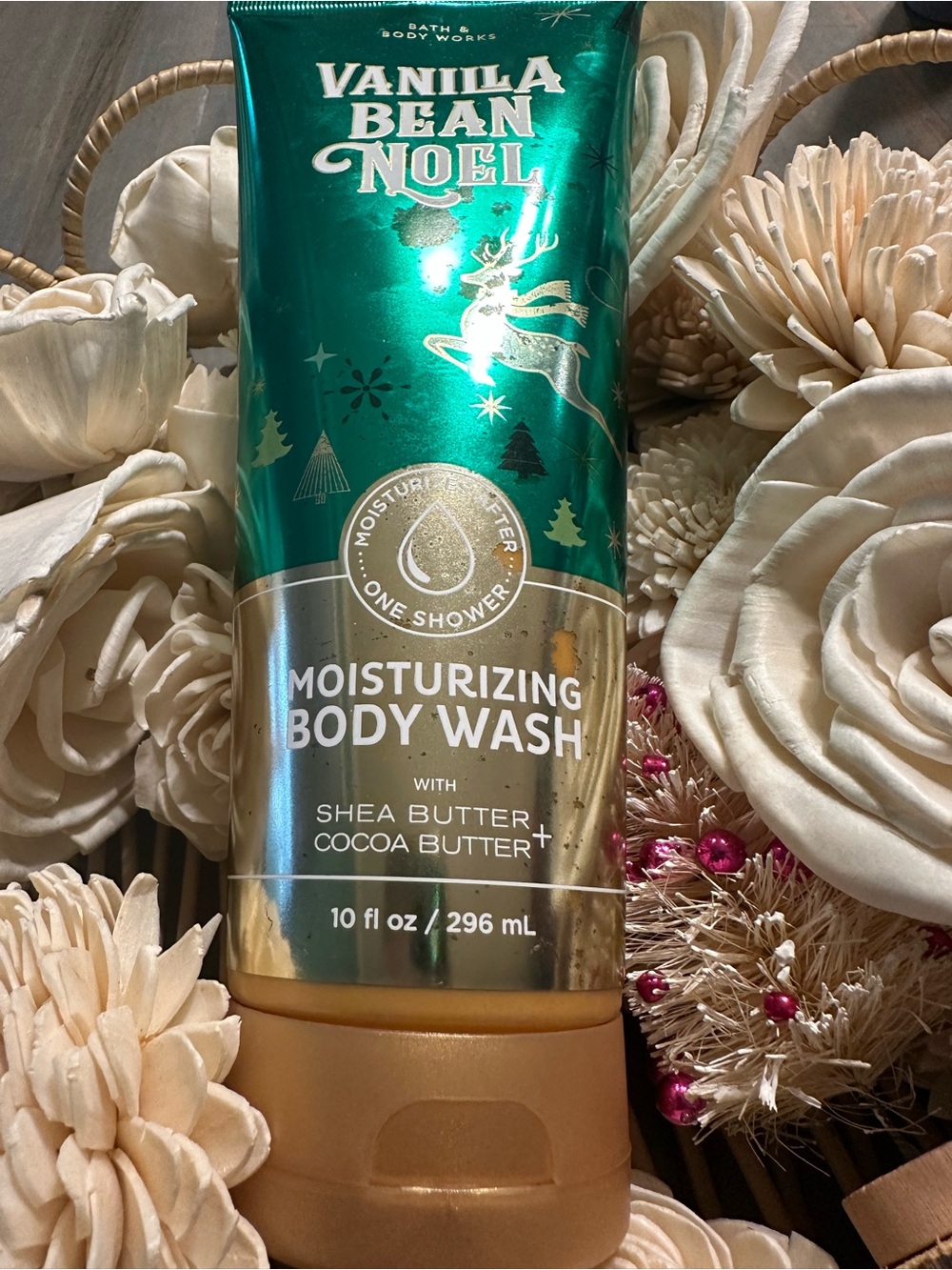 Bath & Body Works Vanilla Bean Noel Moisturizing Body Wash - Green/Gold
